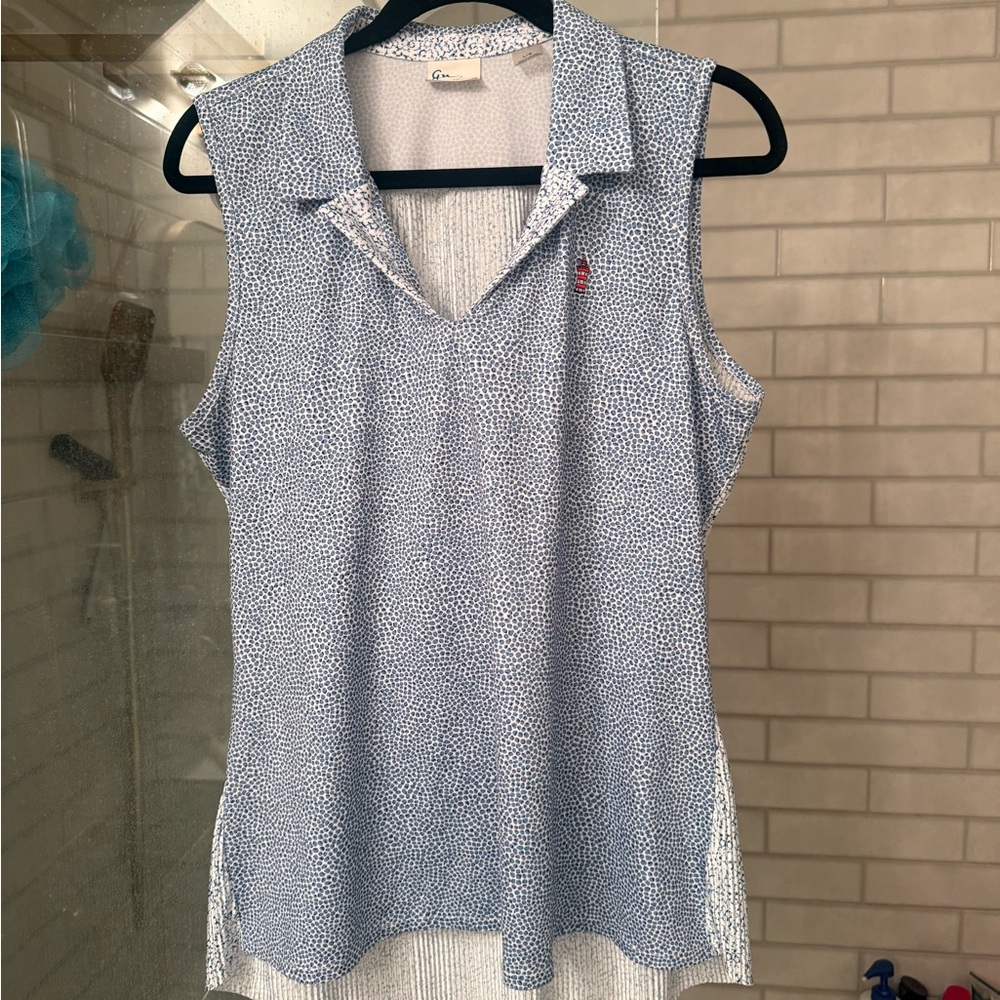Women's Blue Sleevless Golf Top